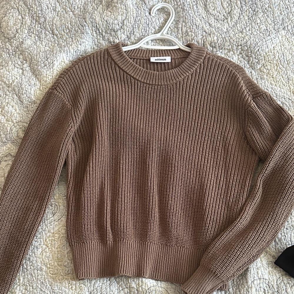 Minimum Taupe Crew Neck Sweater